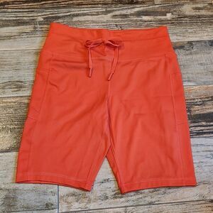 ☔️🔹️Love & Sports Reddish Orange Side Pocket Bike Shorts Medium